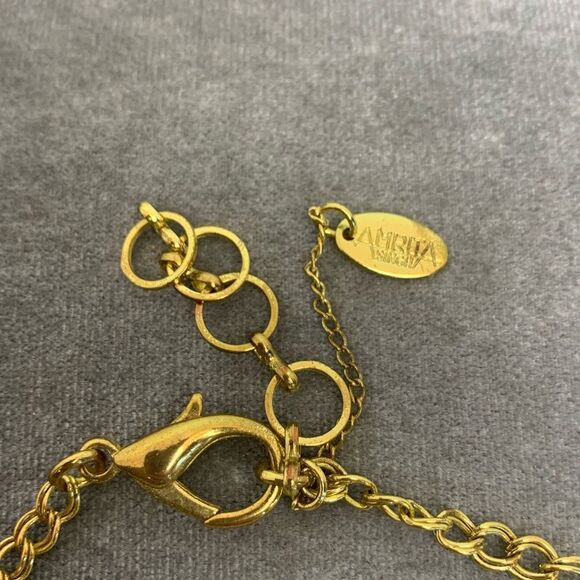 Amrita Singh green gold tone chunky statement necklace - Picture 9 of 10